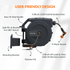 The auto-rewind system, hose locker and 9-mode nozzle make the hose reel more convenient to use.