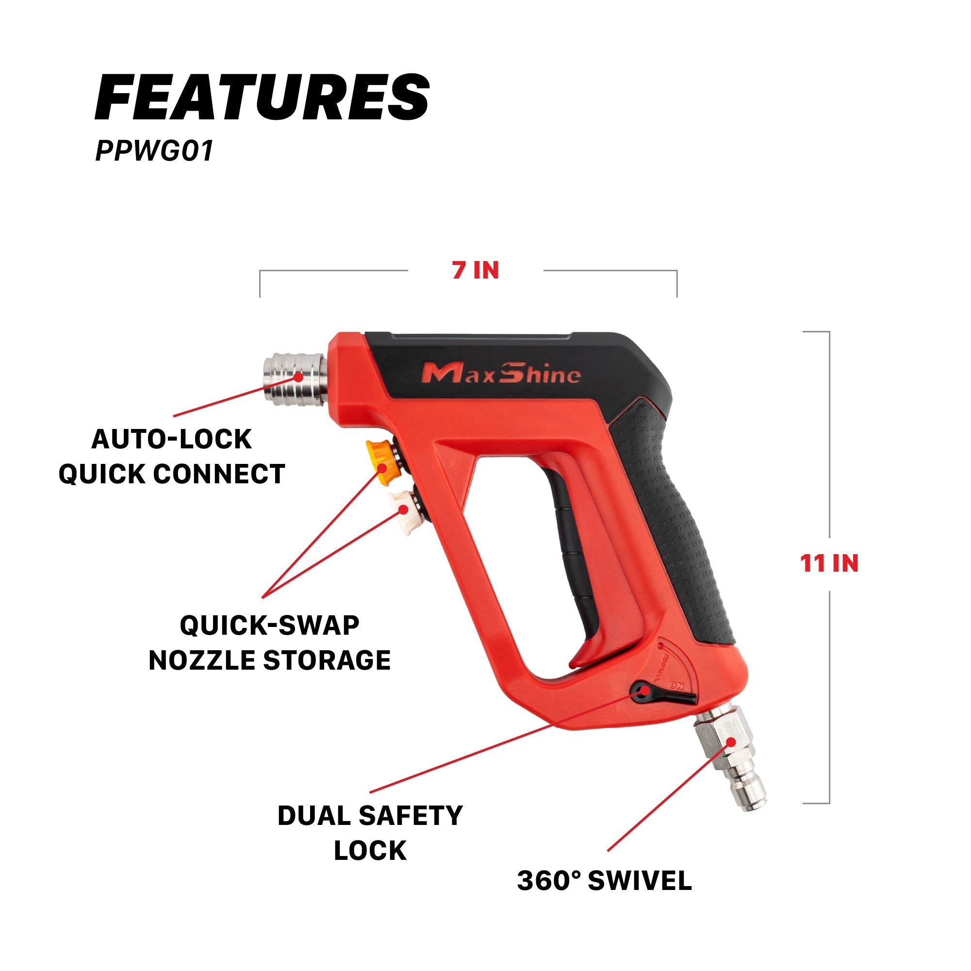 Pressure Washer Gun – Short Wand Blast through tough grime with this 5000 PSI Short Wand Pressure Washer Gun. Designed for power and control, its compact build