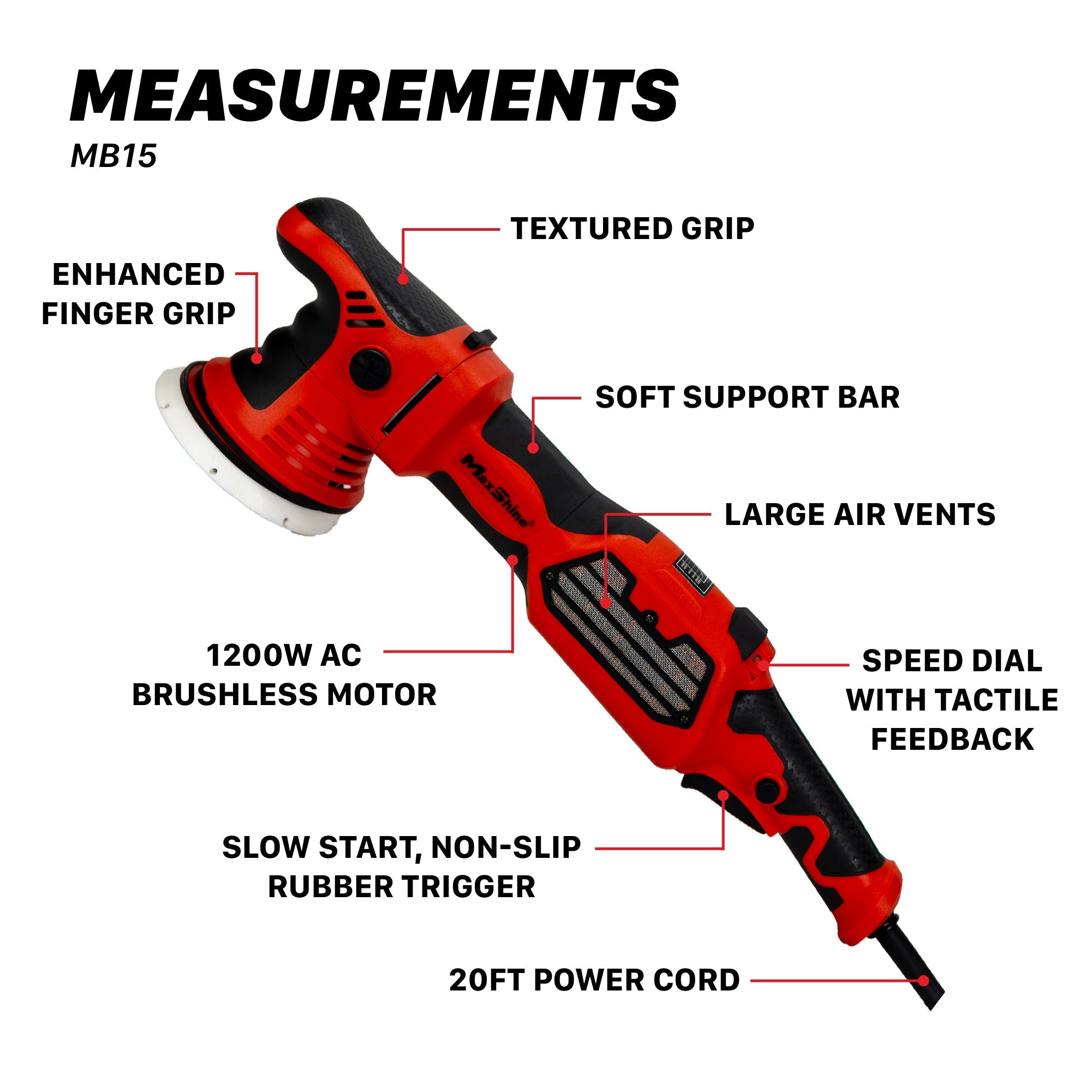 MB15 Pro 15mm Dual Action Brushless Polisher Engineered for precision and performance, this brushless polisher delivers exceptional results without the hassle
