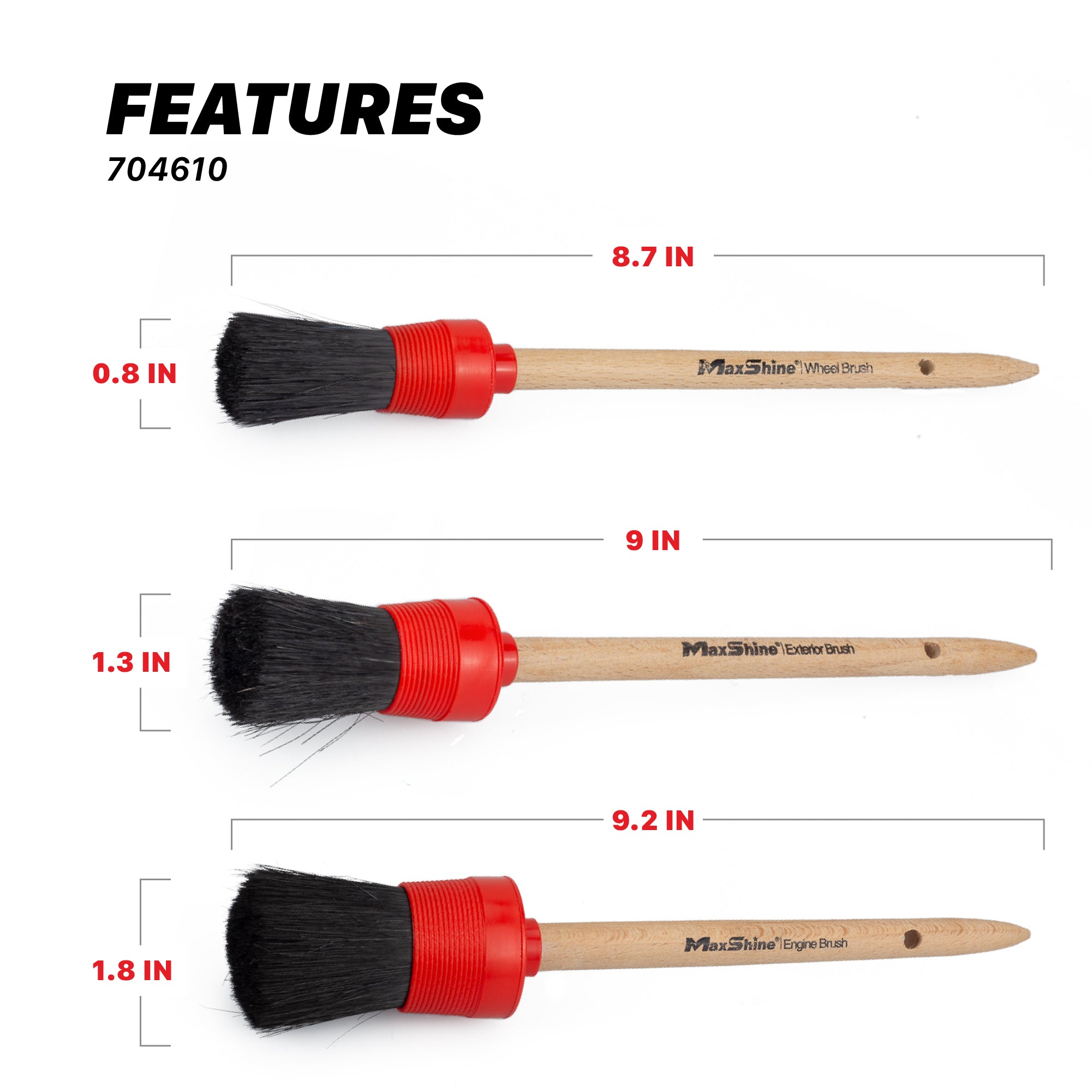 Maxshine Auto Detailing Brush Set in use - professional detailing application