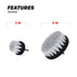 Fabric Drill Brush The fabric drill brush attaches to a drill machine. It boasts 100% polypropylene transparent bristles, combining sturdy and gentle fibers to