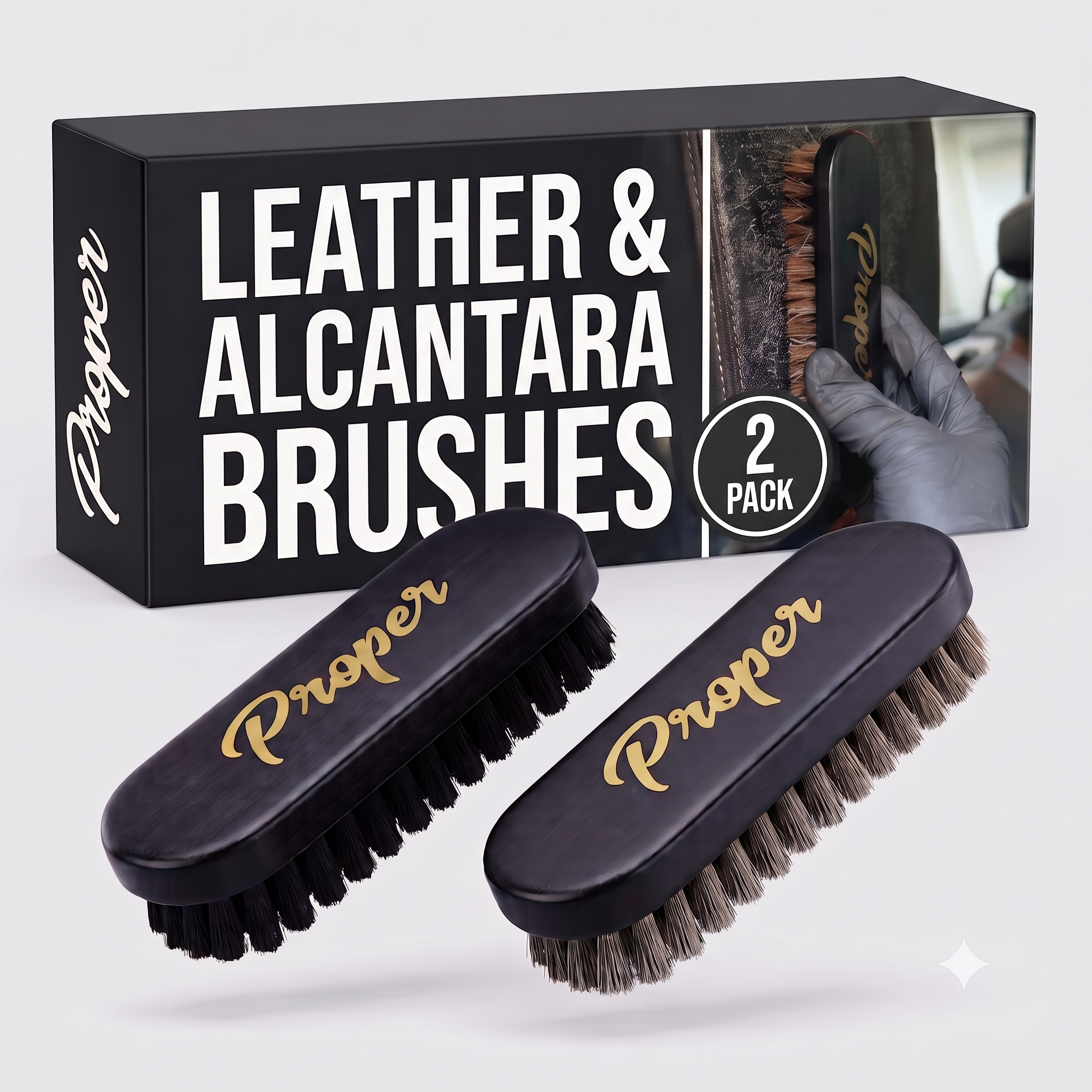 Leather & Alacantara Brush Set