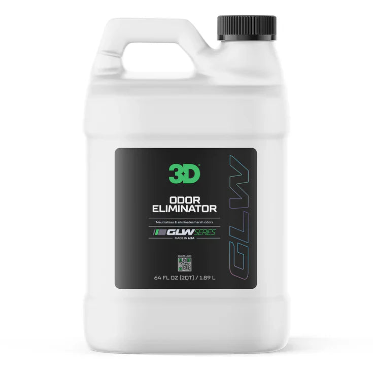 3D Car Care 3D GLW ODOR ELIMINATOR 64 OZ in use - professional detailing application
