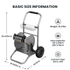 The hose reel cart has a heavy-duty steel construction and a unique hose guide, it is suitable for use in a variety of environments. The garden hose cart has