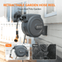 The auto-rewind system,hose locker and 9-mode hose nozzle makes the hose reel more convenient to use.