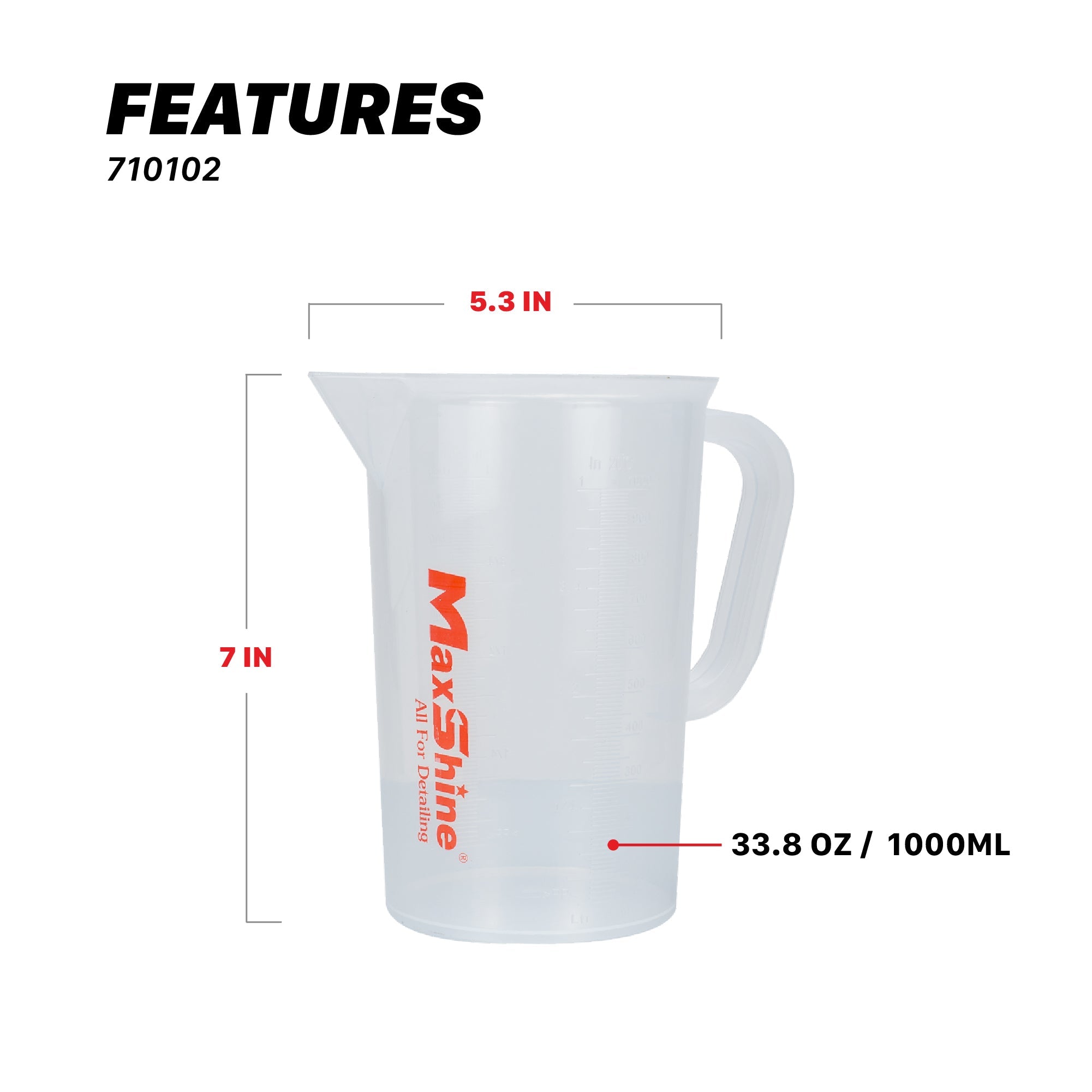 Measuring Cups – Transparent, 100ml or 1000ml, Chemical Resistant, High Accuracy The automotive measuring cups are constructed from robust food-grade