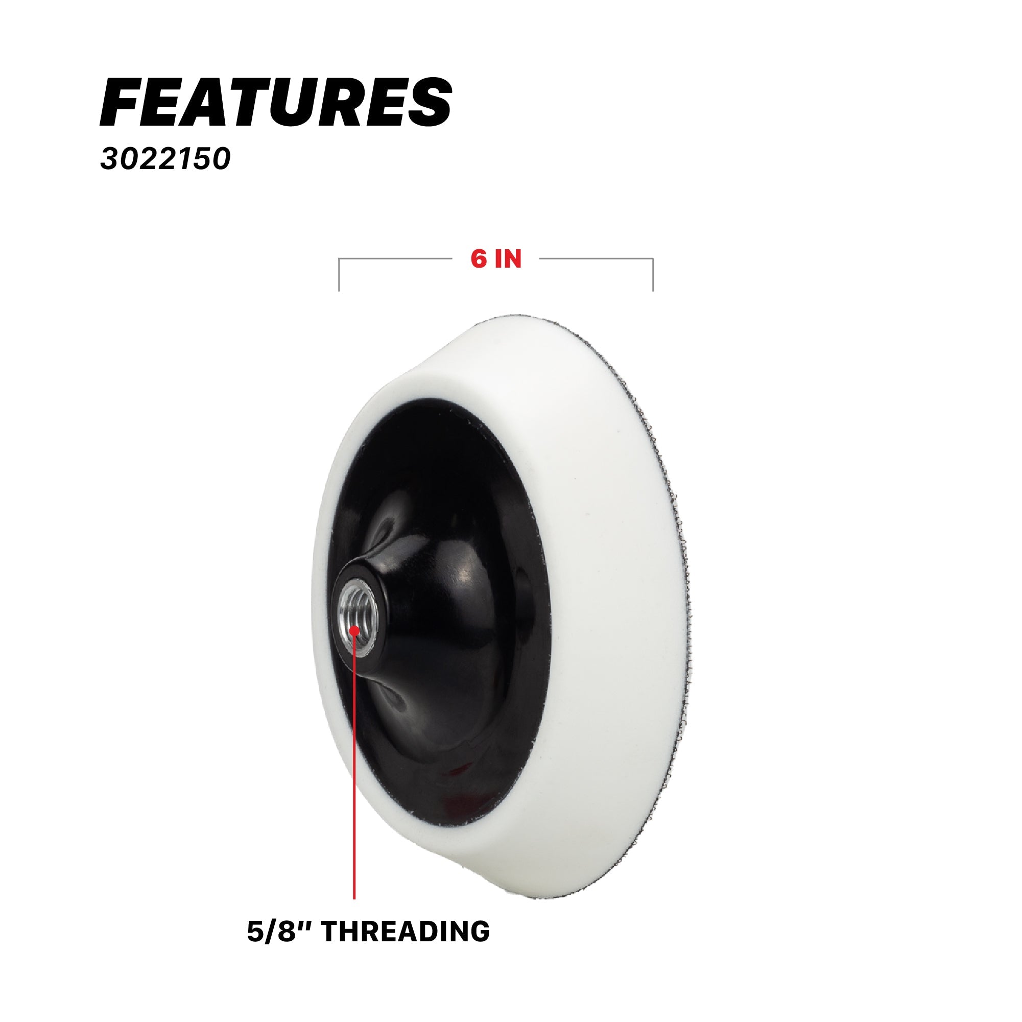Maxshine Firm Foam Rotary Polisher Backing Plates - 2in, 3in, 5in, 6in - detail shot 8