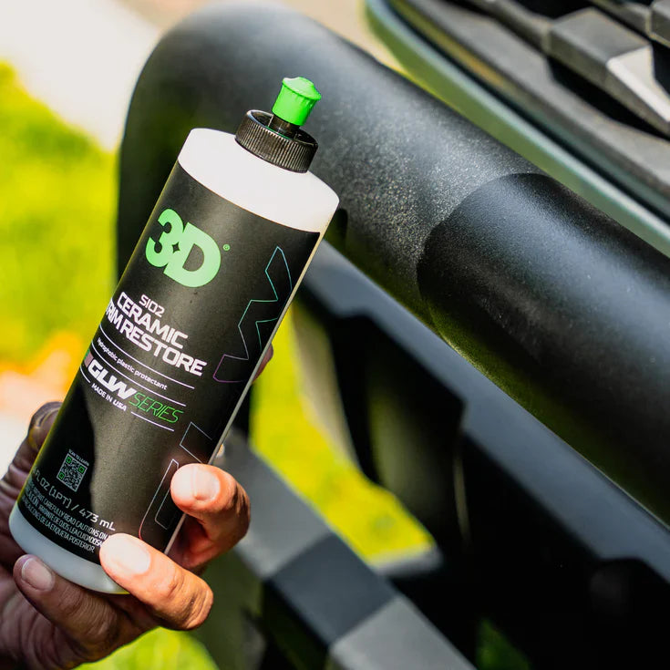 3D Car Care 3D GLW SIO2 CERAMIC TRIM RESTORE PT product closeup - auto detailing equipment