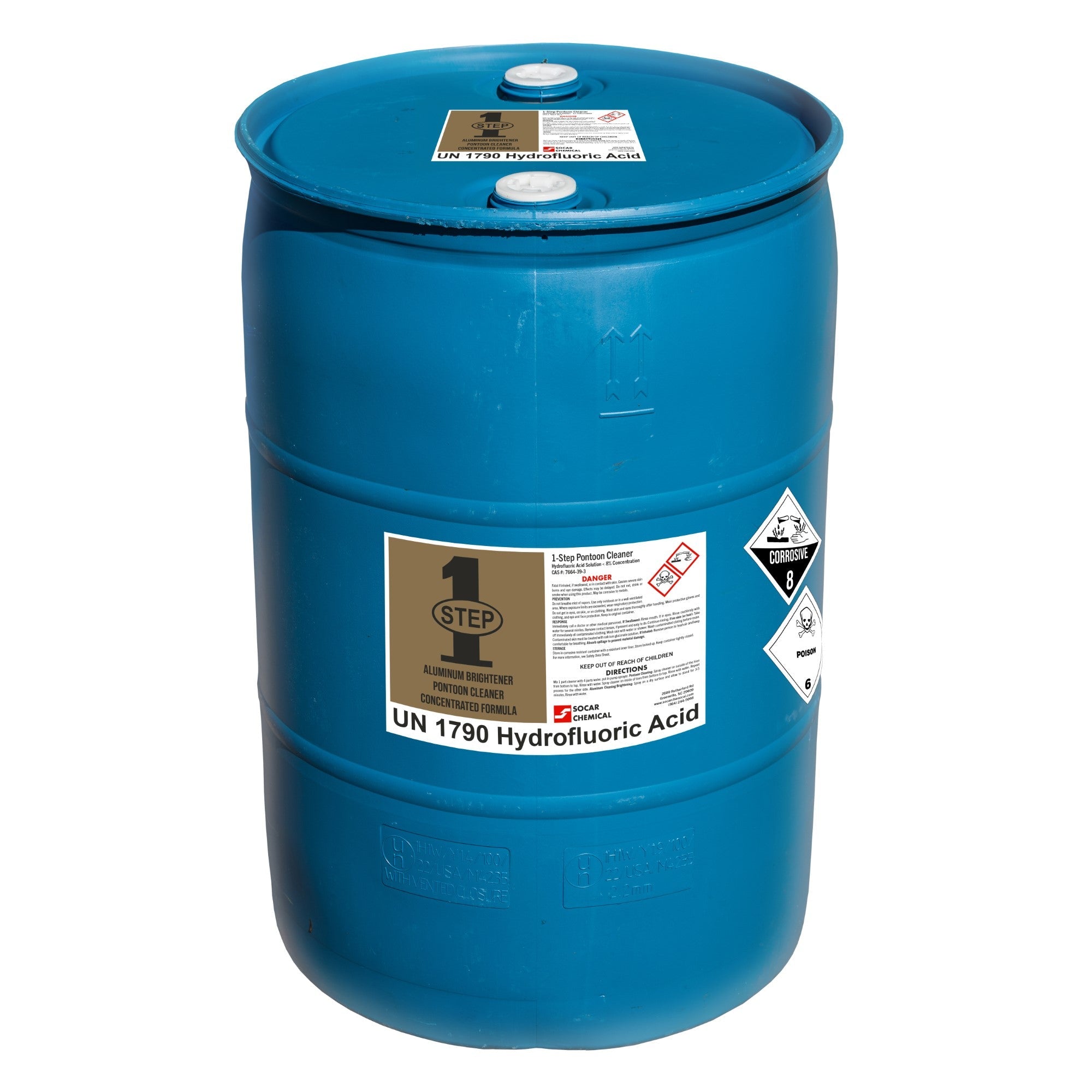 Wampole's 1-Step Pontoon Cleaner is a unique blend of powerful organic acids which have been inhibited and formulated to penetrate oily surfaces, brighten