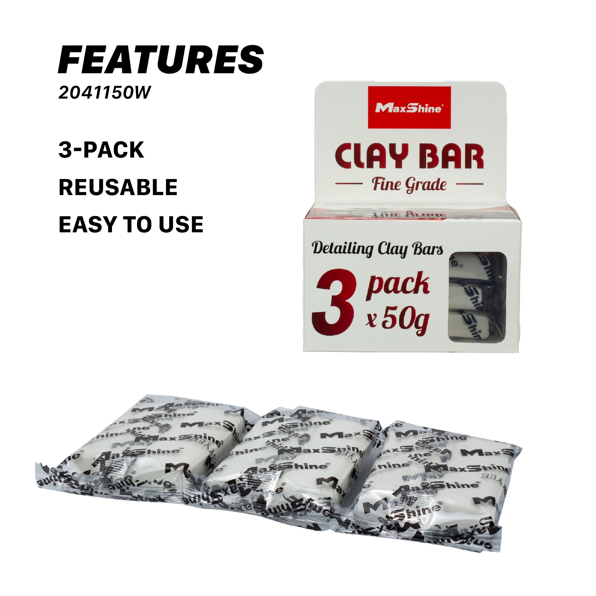 Maxshine Detailing Clay Bar – 3pcs/pack