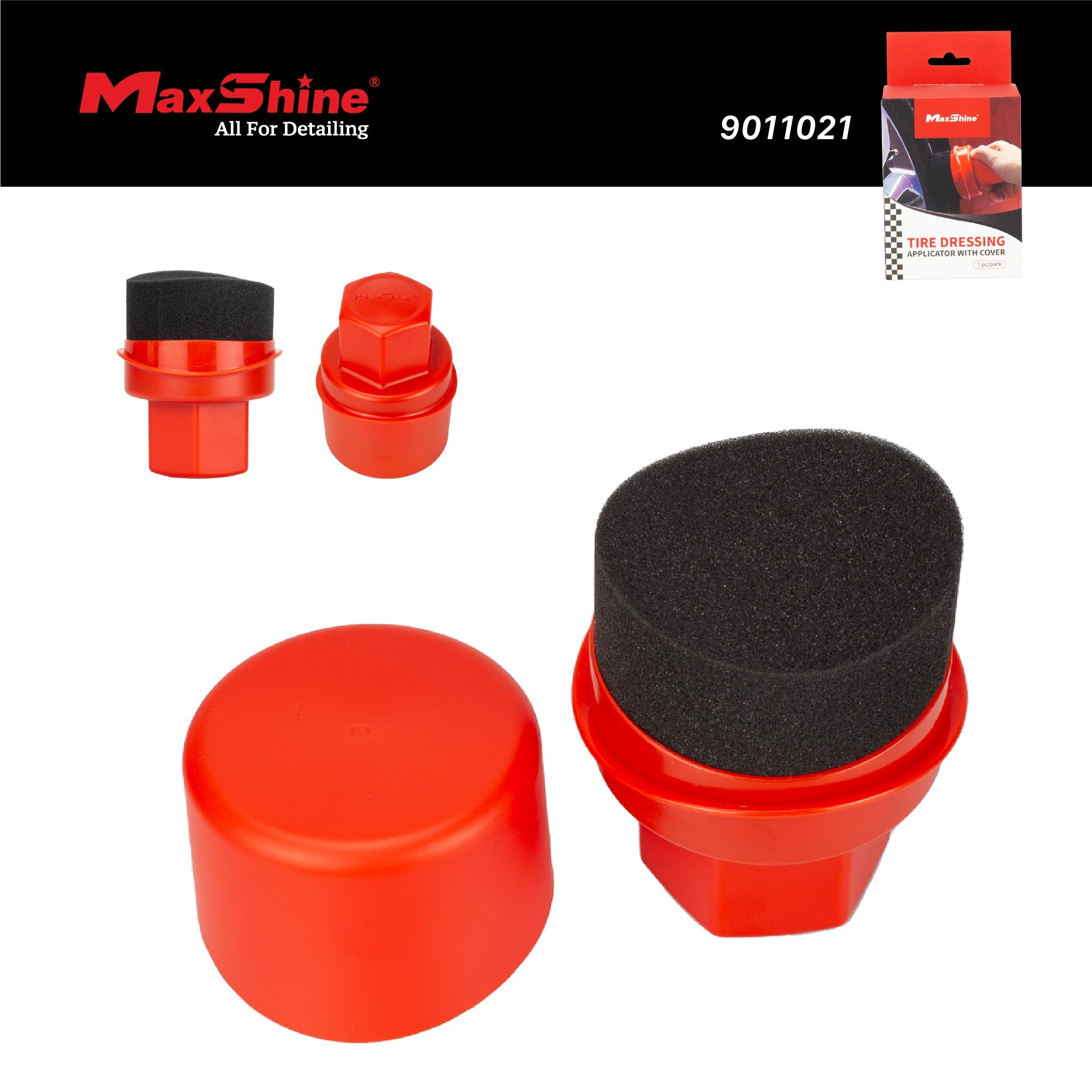 MaxShine Dressing Applicator with Cover | Tire Shine Applicator