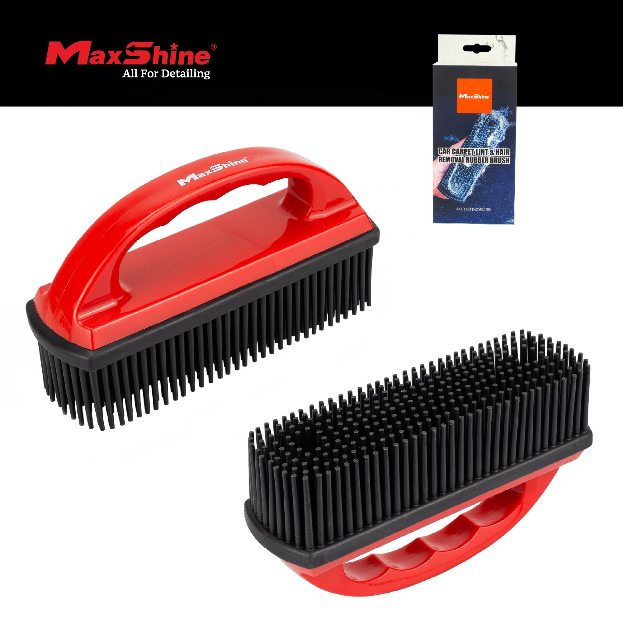 Hair Removal Brush On Carpet The hair removal brush, made of electrostatic rubber, is ideal for effectively picking up hair from carpets in your car or home.
