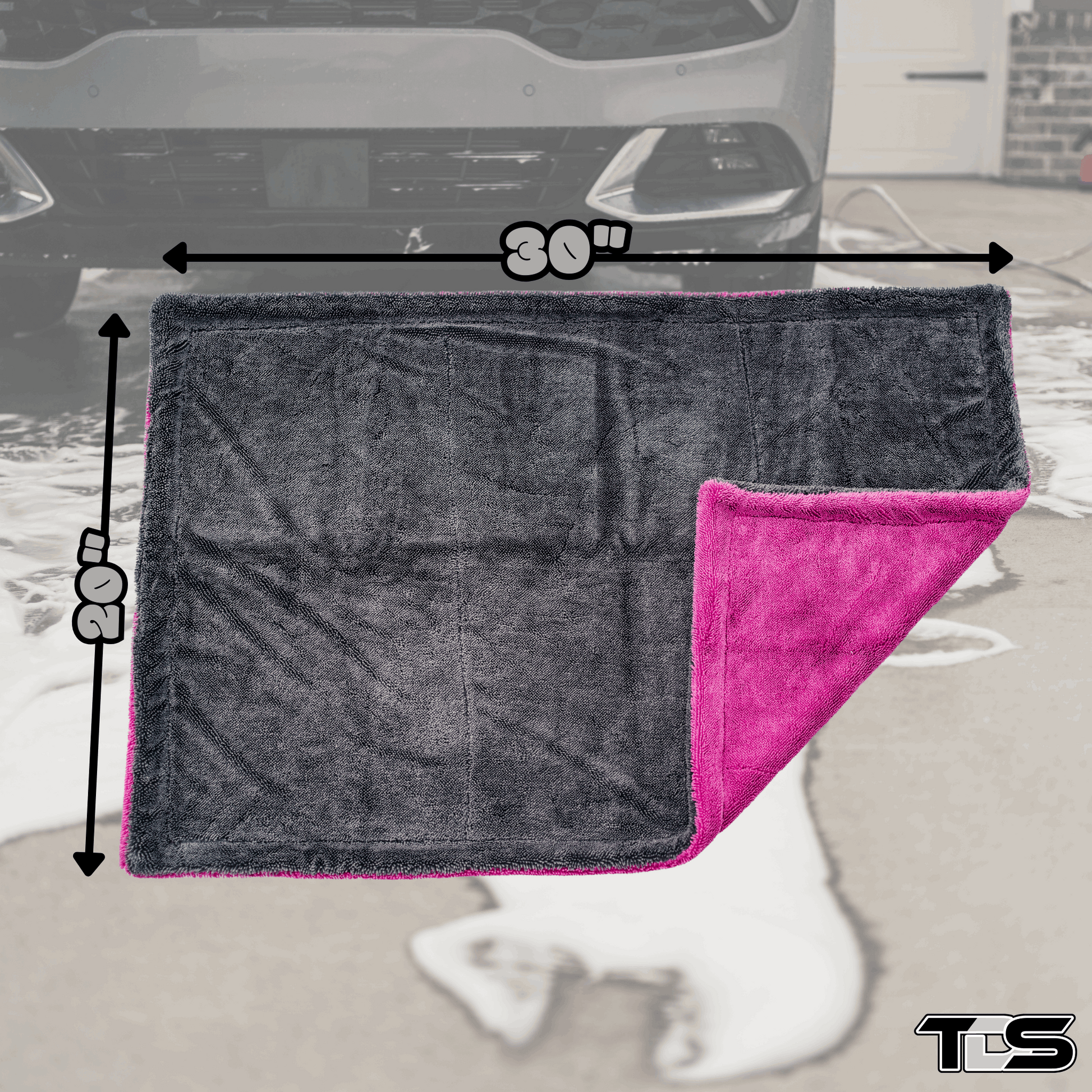 That Detail Towel (Fuchsia) – 1600 GSM Twisted Loop Microfiber Towel (20"x30")