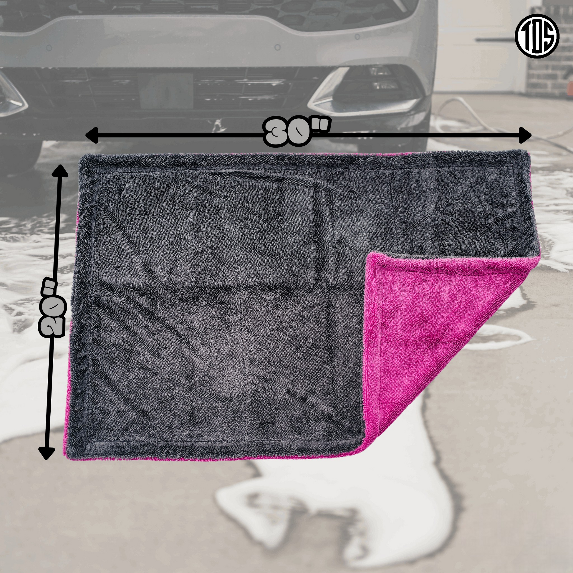 That Detail Towel (Fuchsia) – 1600 GSM Twisted Loop Microfiber Towel (20"x30")