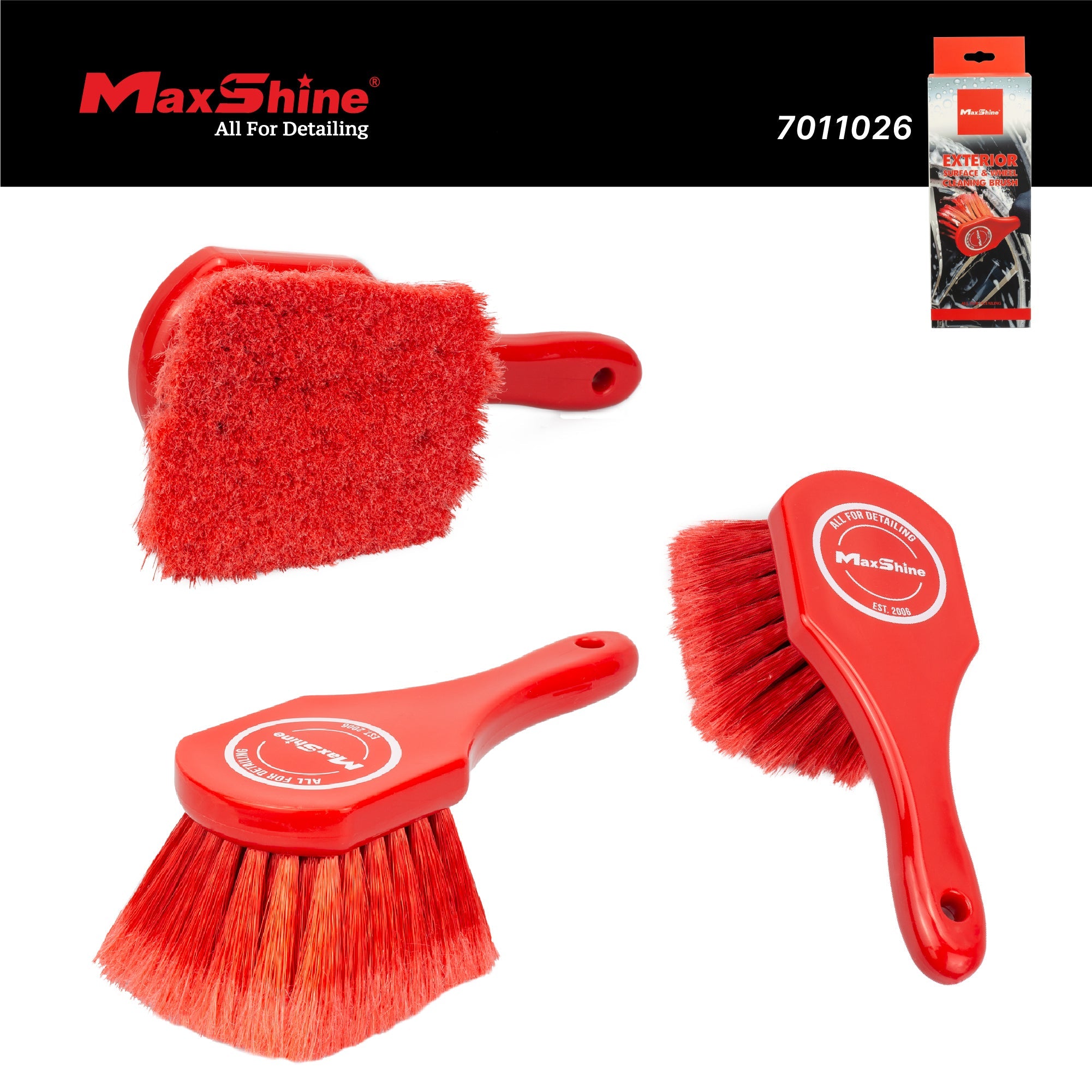 Car Wheel Brush - PVC Bristles, PP Handle, 8" Long The car wheel brush is medium to light-duty for cleaning the wheels. Crafted from a PP handle and PVC hair