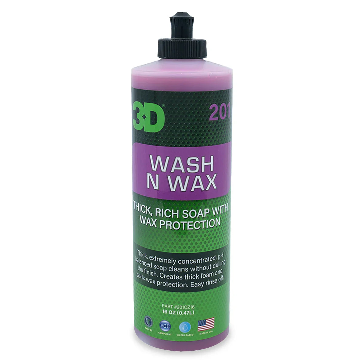 3D Car Care 3D WASH N WAX 16 oz in use - professional detailing application