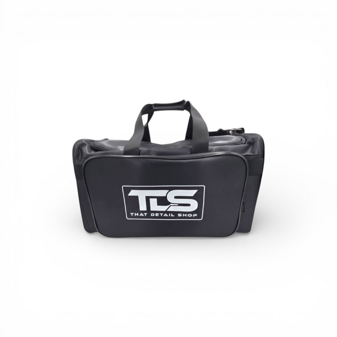 Black and green bag with a visible brand logo on a white background