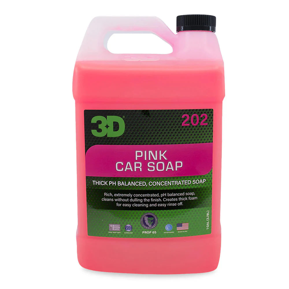 3D Car Care 3D PINK CAR SOAP GALLON - premium car wash shampoo for auto detailing