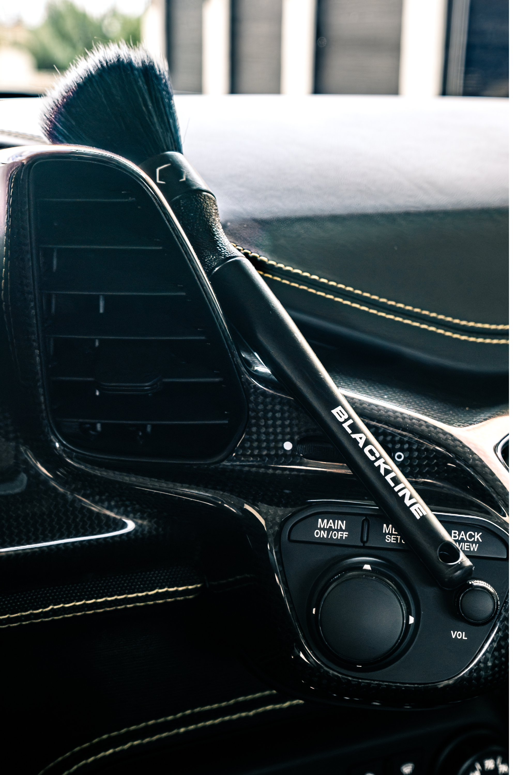 Blackline Car Care BLACKLINE® ULTRA-SOFT Detailing Brushes SET in use - professional detailing application