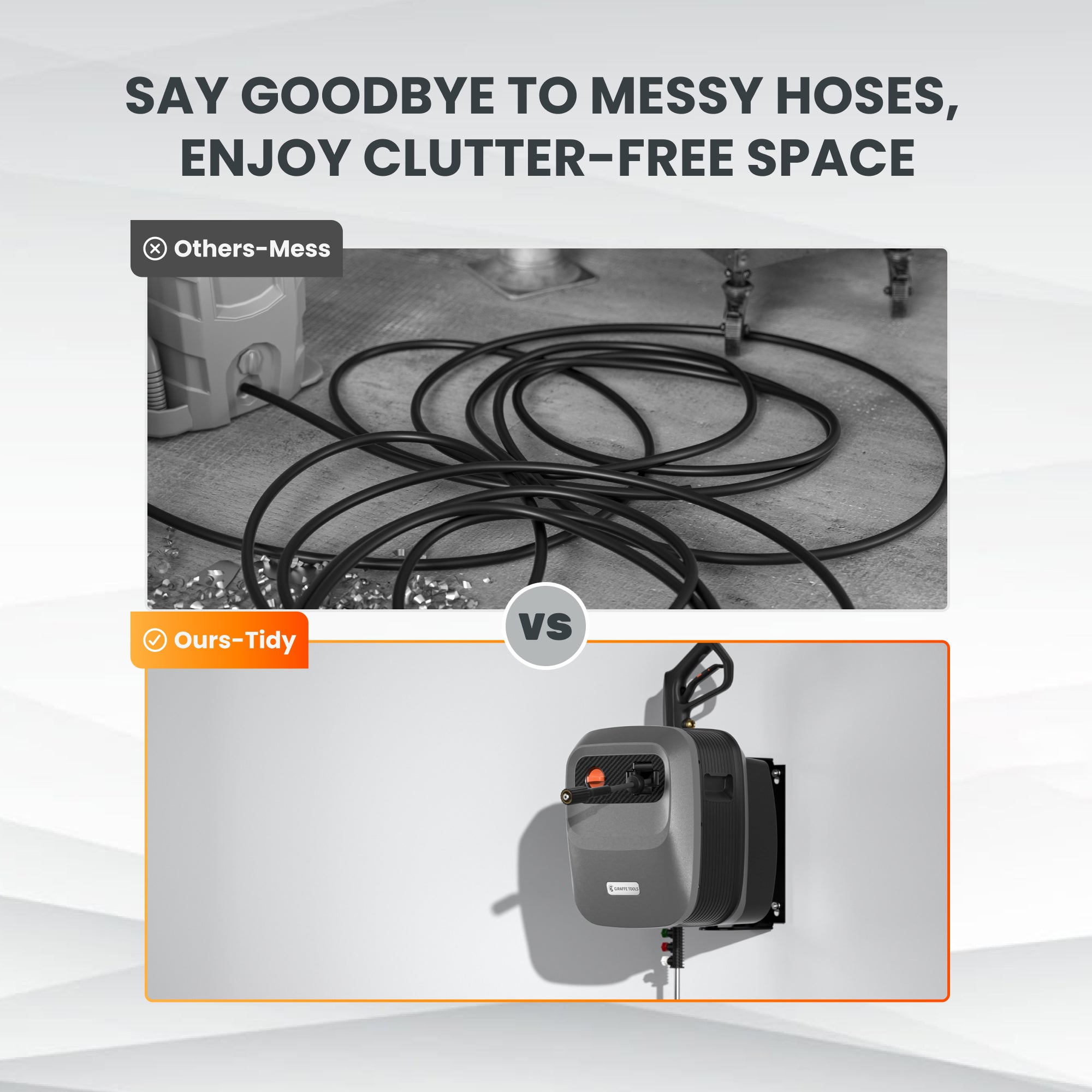 Grandfalls G20 is the newest innovation in our Grandfalls Pressure Washer collection. All-in-one units with a unique rotating wall-mounted design and