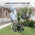 The garden hose cart has a unique guide system and the high-quality materials,which can hold up to 250 feet of 5/8 inch hose.