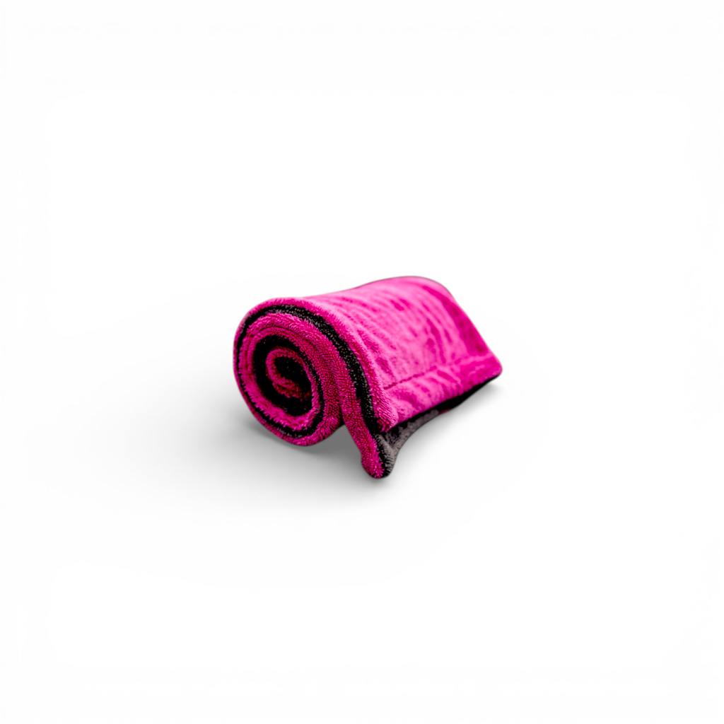 TDS Towel 1400 pink and gray 1400 GSM twisted loop microfiber towel for car drying