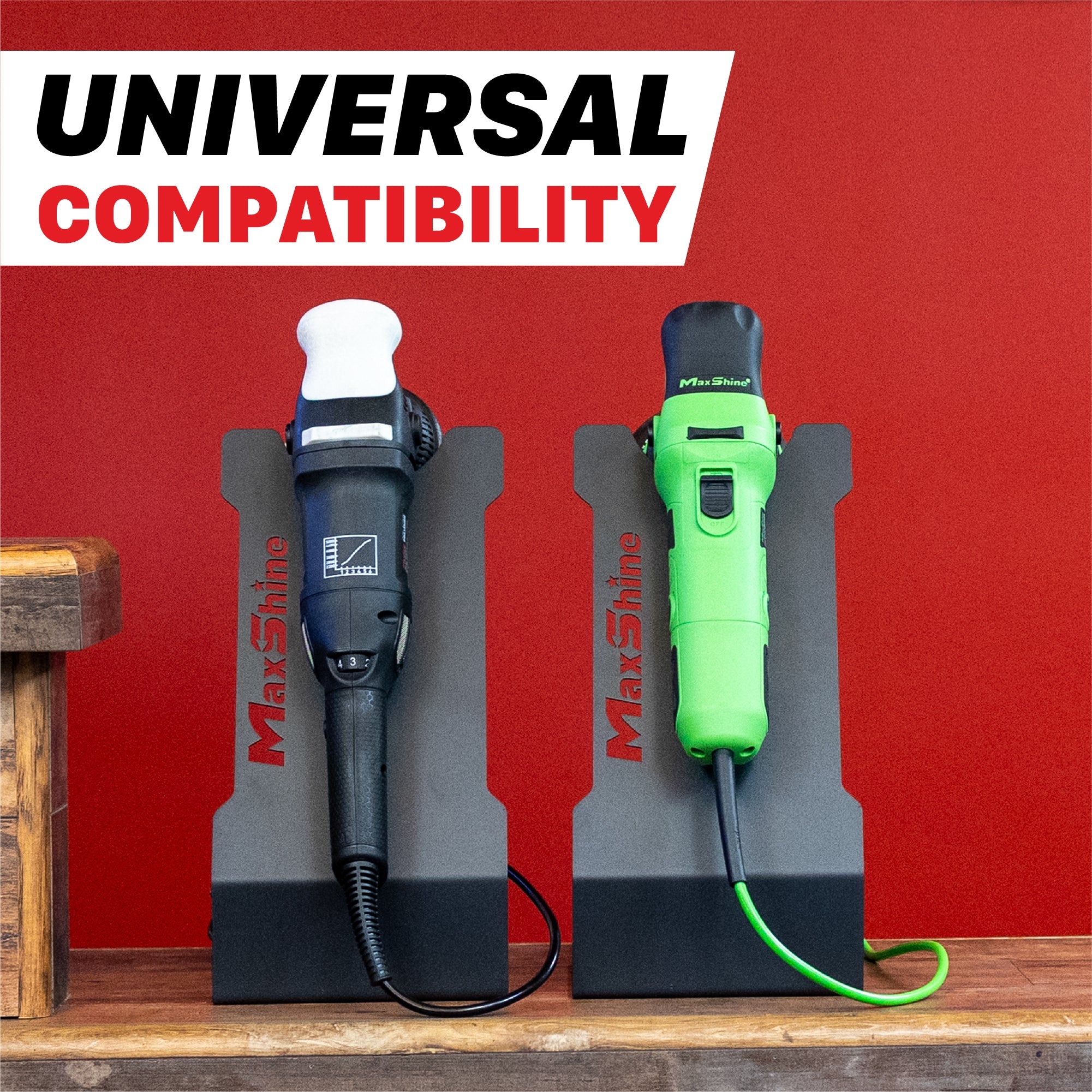 Polisher Stand - Single This Polisher Stand lets you showcase your polishers, buffers, and grinders in style. This versatile polisher holder is suitable for