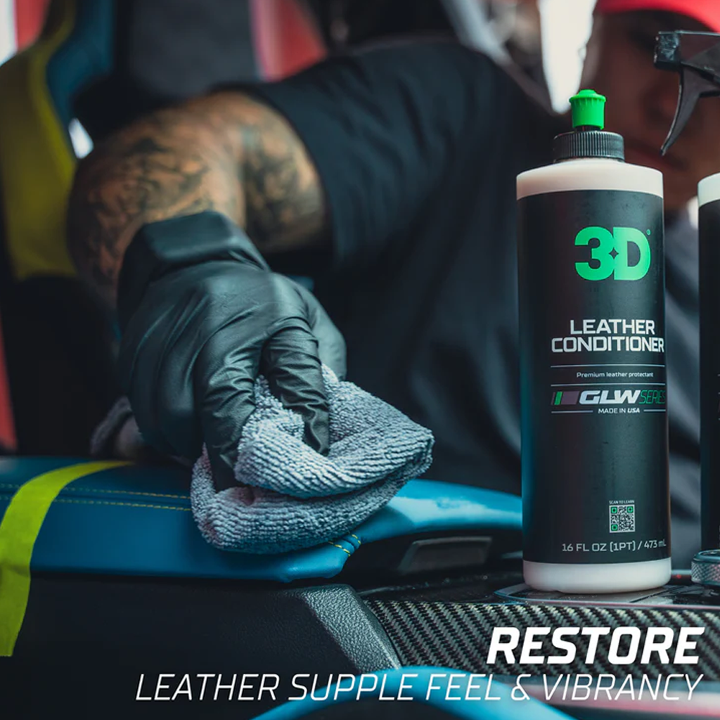 3D Car Care 3D GLW LEATHER CONDITIONER PINT product closeup - auto detailing equipment