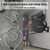 The reel has a strong rewind spring and a smart lock, and is more lightweight than steel reels.