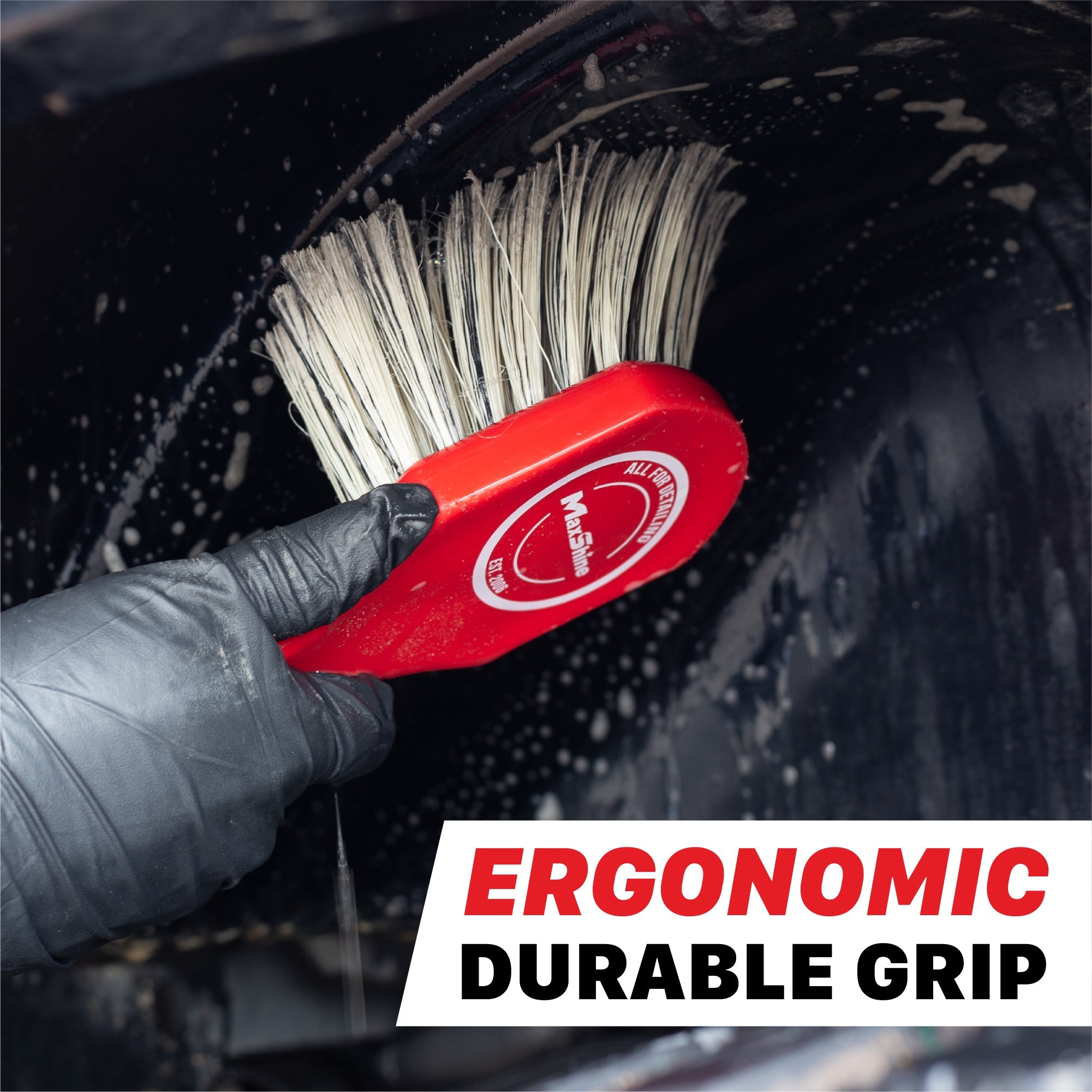 Brush For Car - Maxshine Medium-Duty Wheel & Body Brush The Brush For Car is more plush than its counterpart, the Deep Clean Brush, with softer and longer