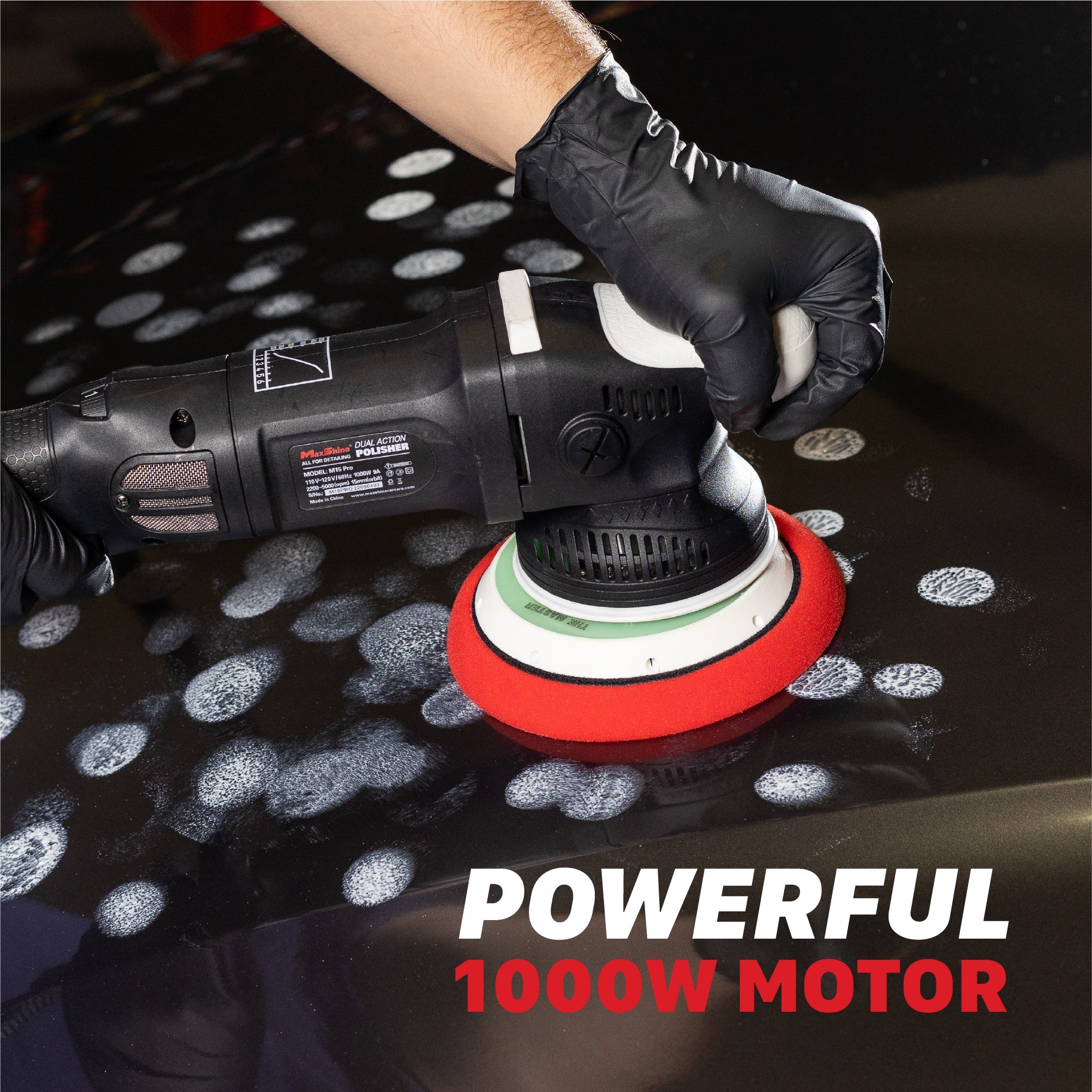 Maxshine Dual Action Orbital Polisher | M15 Pro - 5in Plate, 15mm Throw, 1000W - detail shot 9