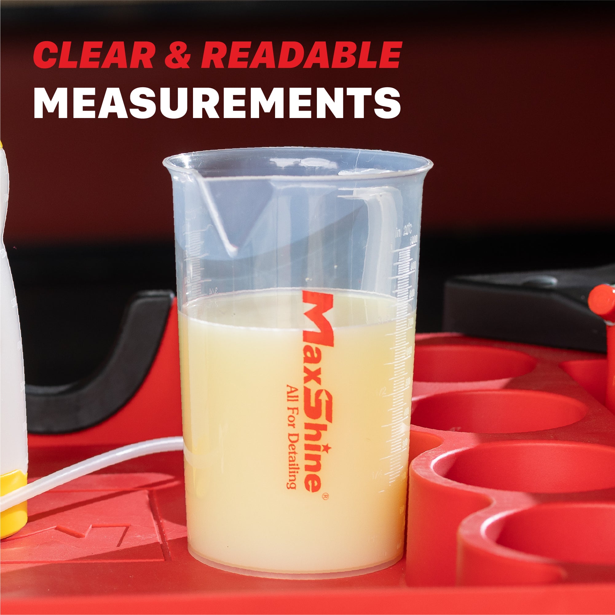 Measuring Cups – Transparent, 100ml or 1000ml, Chemical Resistant, High Accuracy The automotive measuring cups are constructed from robust food-grade