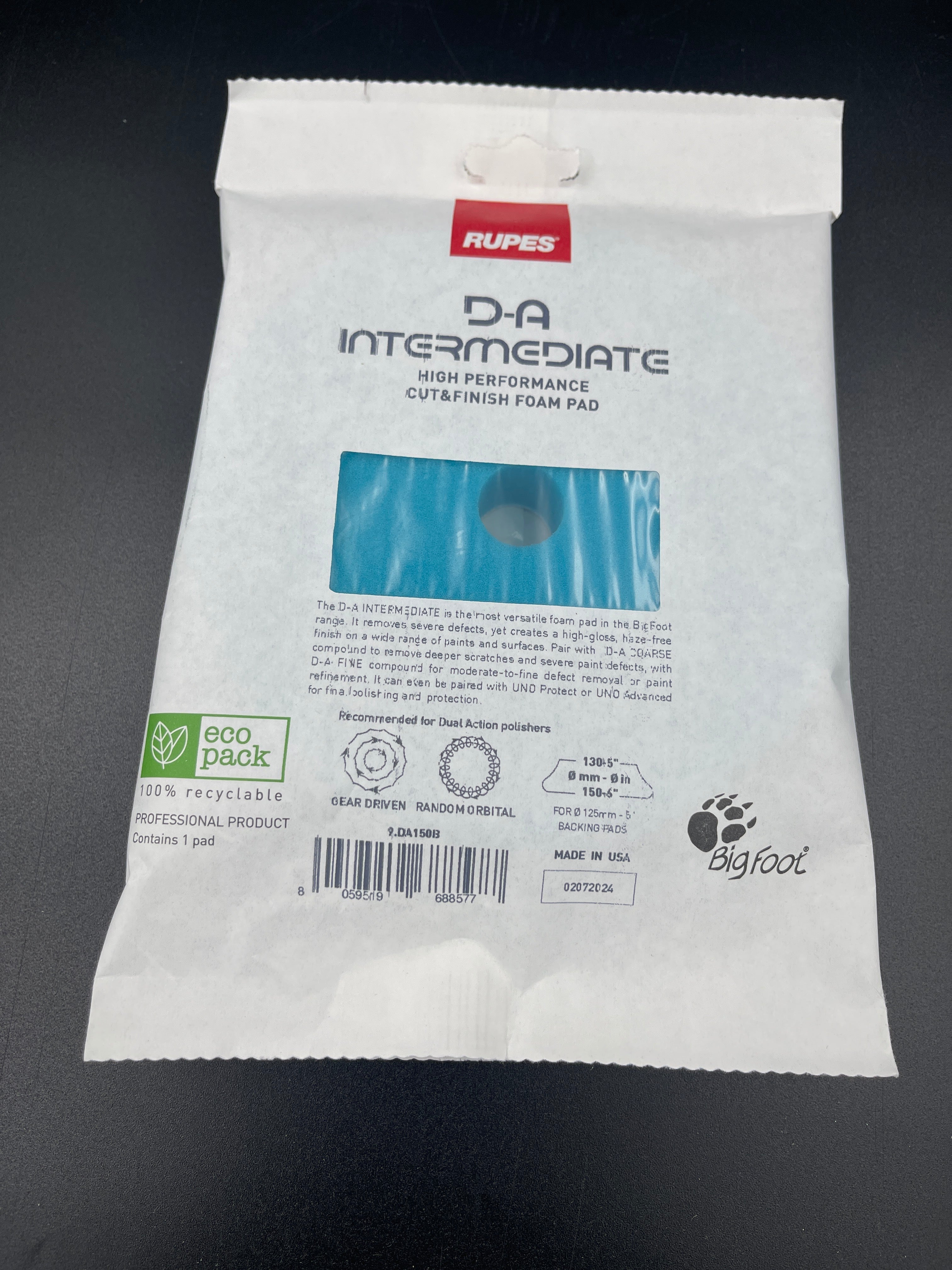 RUPES D-A Intermediate Foam Pad 5' Lite Blue for RUPES paint correction and detailing workflows