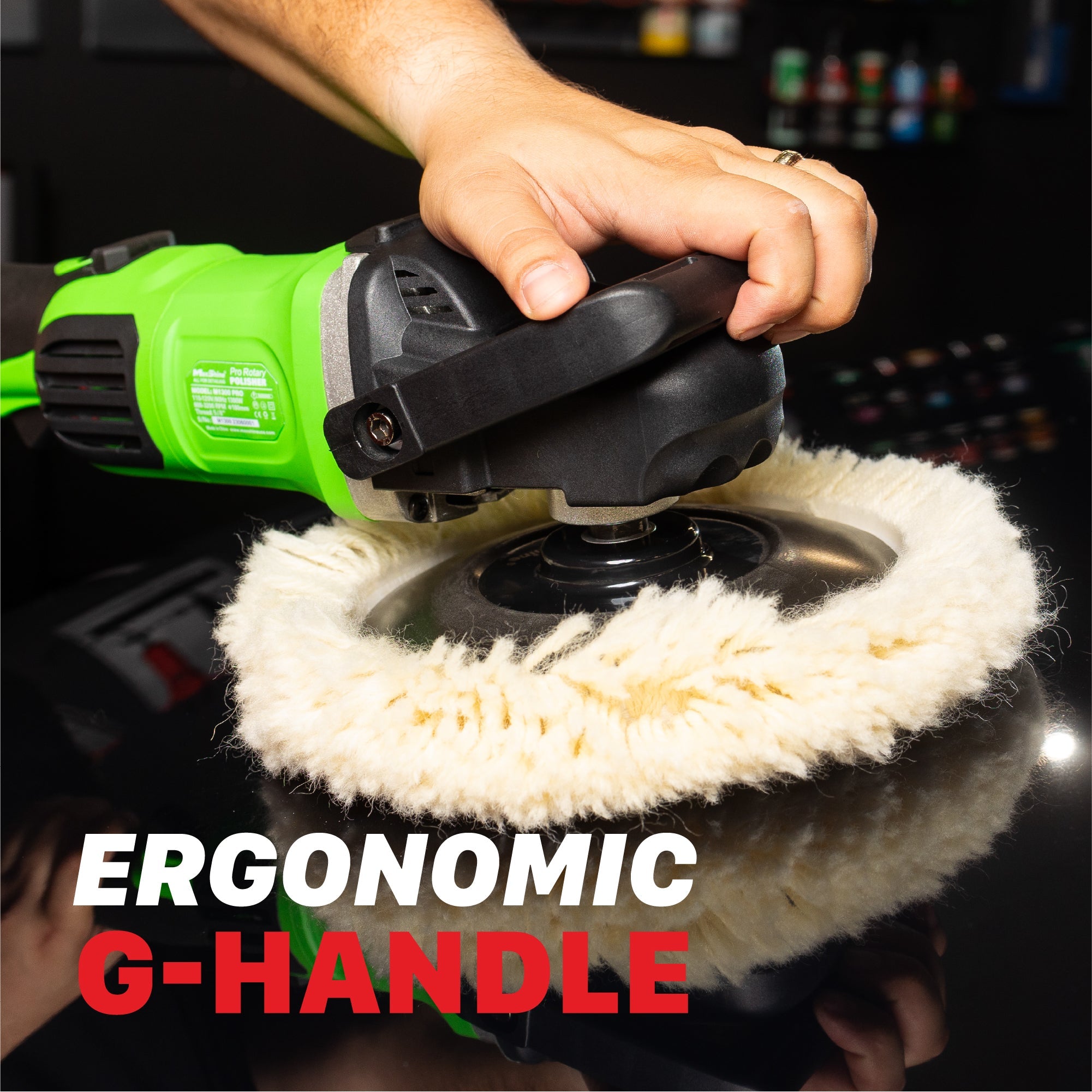 M1300 Pro Rotary Polisher This rotary polisher, the powerful M1300 Pro, is the ultimate choice for professionals and enthusiasts. With a potent 1300-watt motor