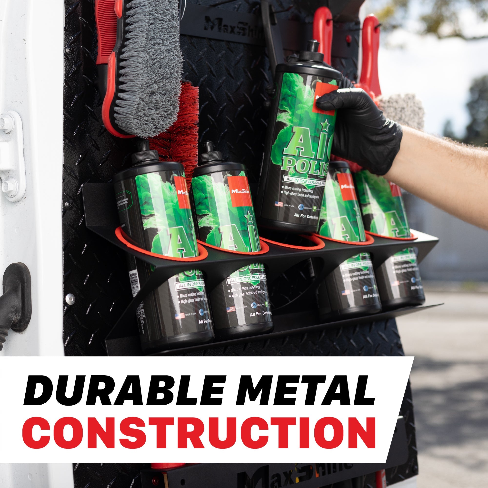 Spray Bottle Racks MaxShine Spray Bottle Racks stand above the rest. This detailing compound holder is an optimal organization solution for your 16oz, 32oz, or