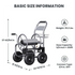 The garden hose cart has a unique guide system and the high-quality materials,which can hold up to 250 feet of 5/8 inch hose.