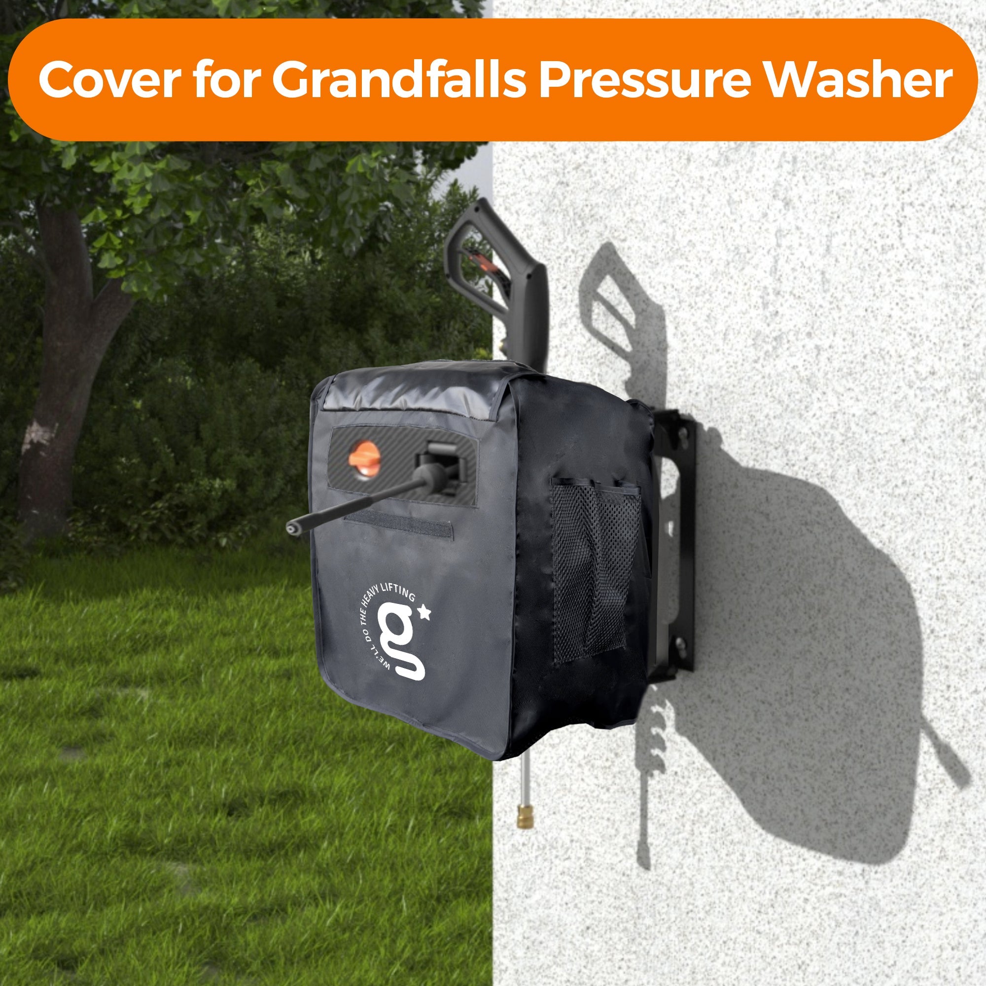 Giraffe Tools Grandfalls Pressure Washer Cover is specially crafted, it can help extend the outer casing's lifespan and shield the pressure washer from the