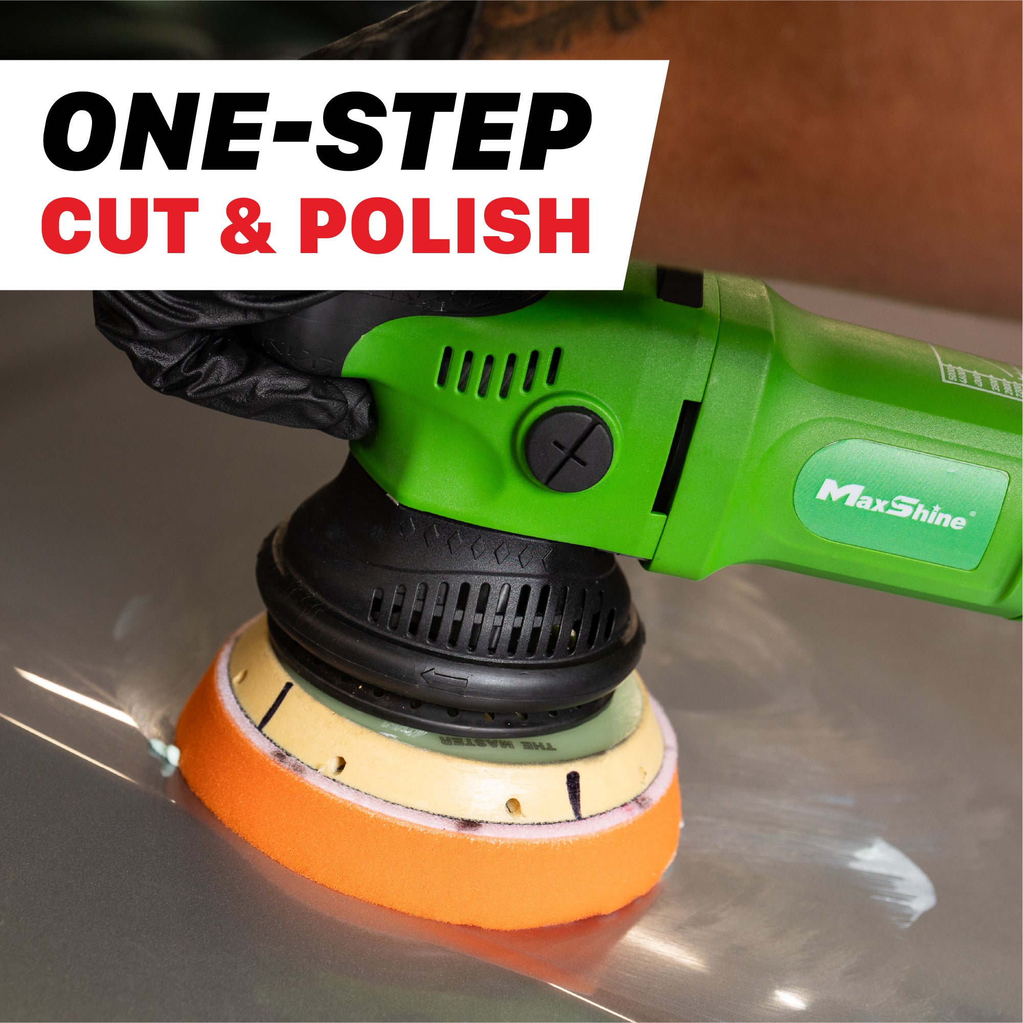 Foam Cutting Pad The foam cutting pad is the Maxshine 5" or 6" inch Orange AIO, which works as a one-step paint correction for cutting and polishing processes.