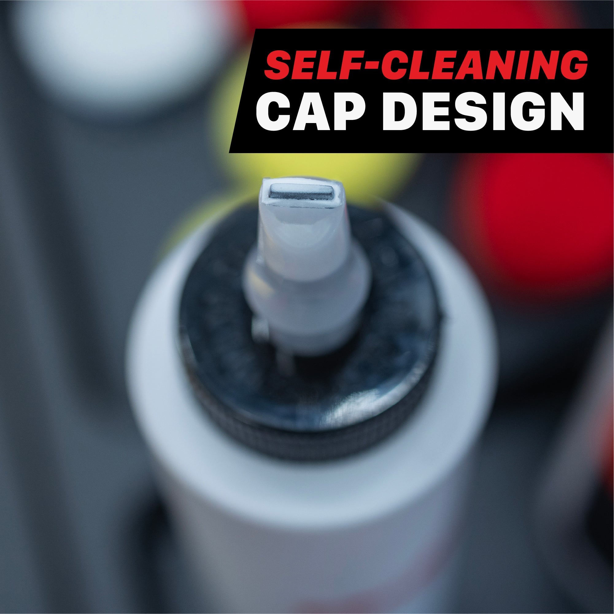 Dispenser Bottle Compound, Polish, Wax, & More Compound Polish Wax Dispenser Bottle with Self Cleaning Cap was designed for effortless and efficient dispensing