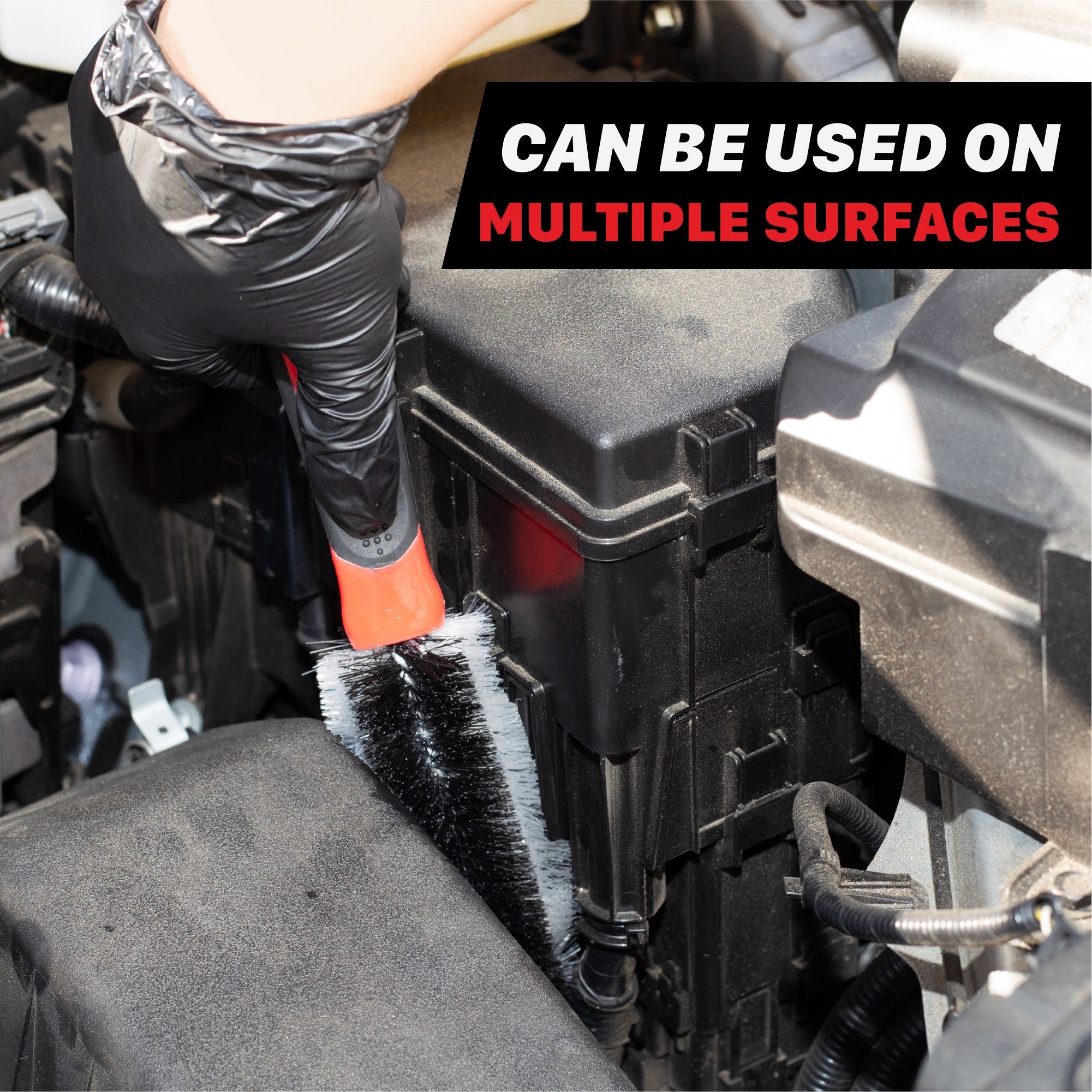 The Car Engine Brush | Bristles Cover 360° With 12-Inch Handle The car engine brush offers a unique solution to cleaning challenging, hard-to-reach areas by