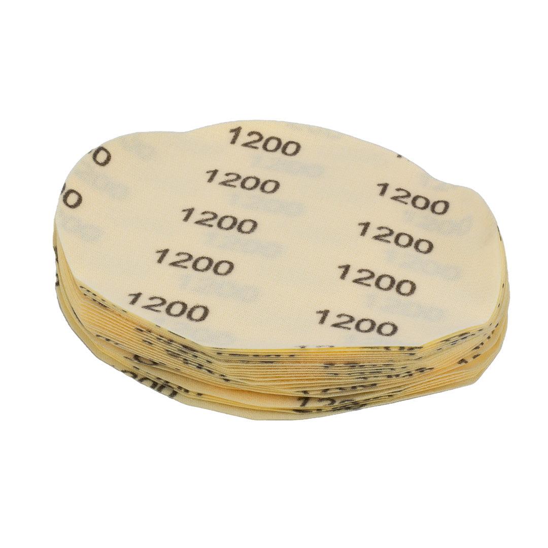 The 6" Sanding Paper Discs The sanding paper discs include 6-inch discs with fine grit ranging from 1200, 1500, 2000, and 3000 grits, working perfectly on