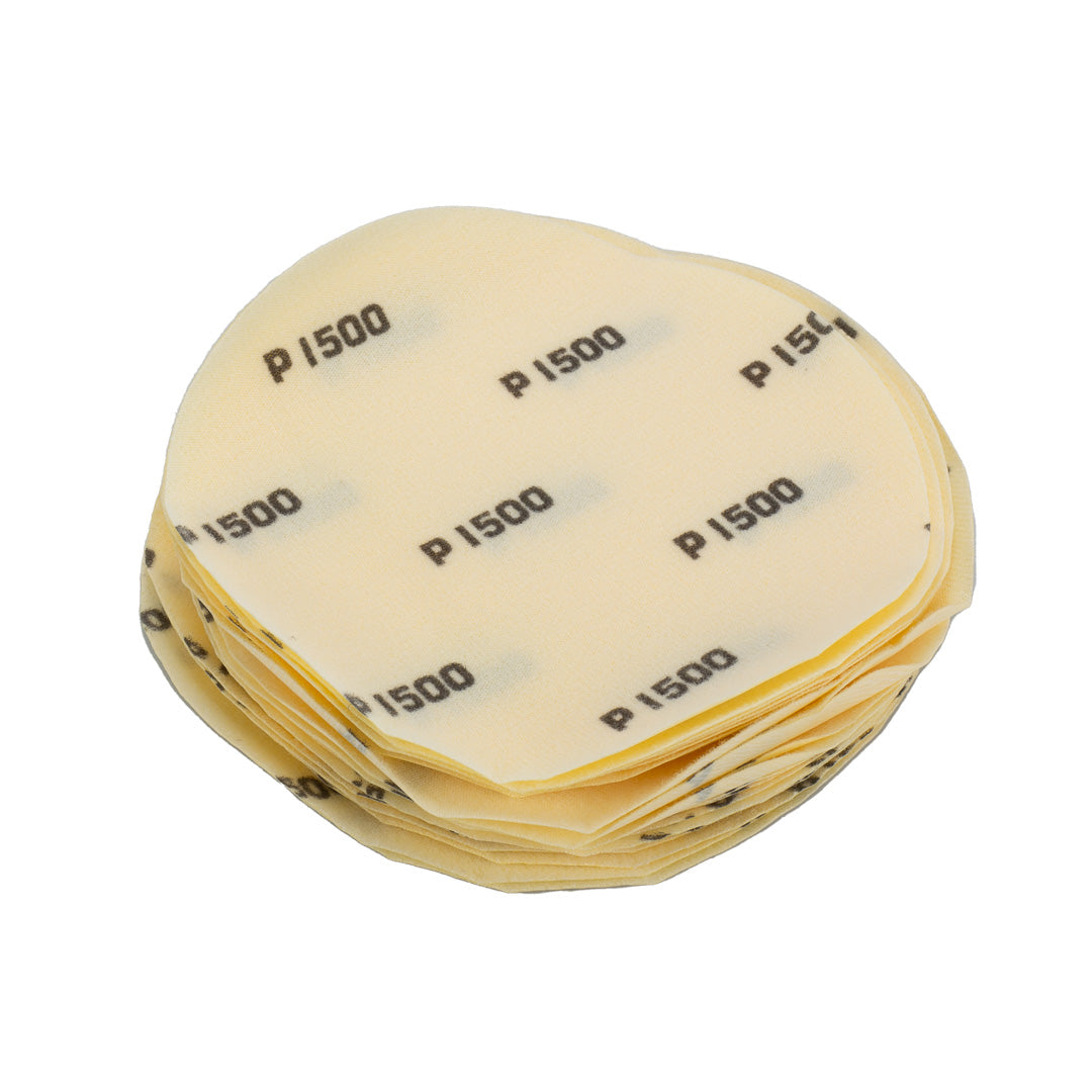 The 6" Sanding Paper Discs The sanding paper discs include 6-inch discs with fine grit ranging from 1200, 1500, 2000, and 3000 grits, working perfectly on