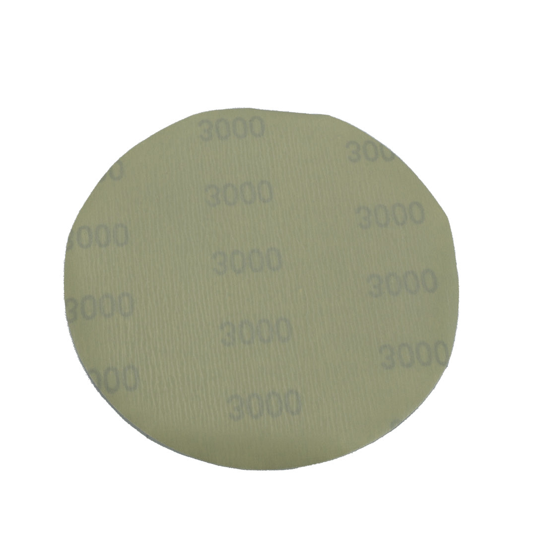 The 6" Sanding Paper Discs The sanding paper discs include 6-inch discs with fine grit ranging from 1200, 1500, 2000, and 3000 grits, working perfectly on