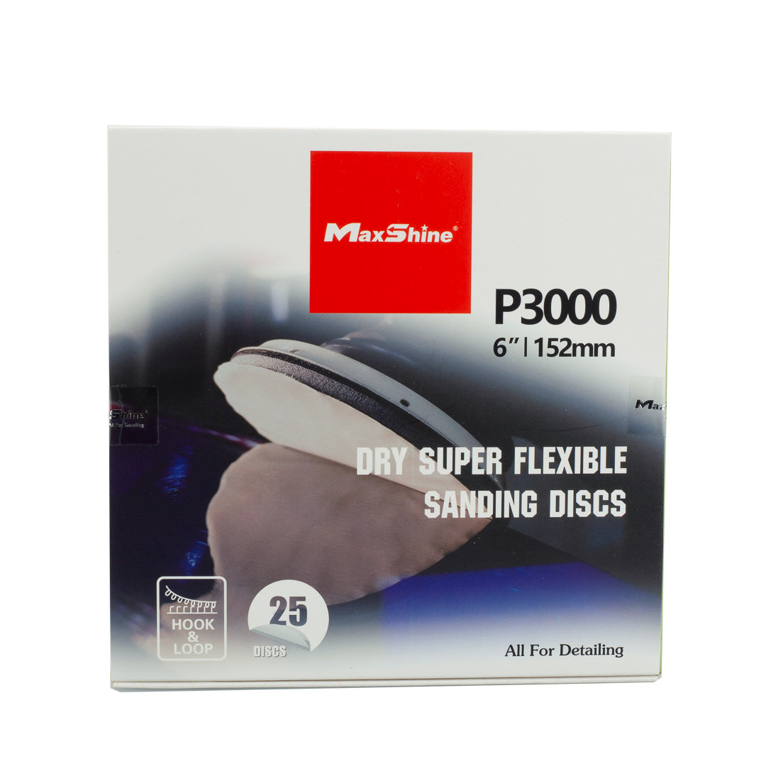The 6" Sanding Paper Discs The sanding paper discs include 6-inch discs with fine grit ranging from 1200, 1500, 2000, and 3000 grits, working perfectly on
