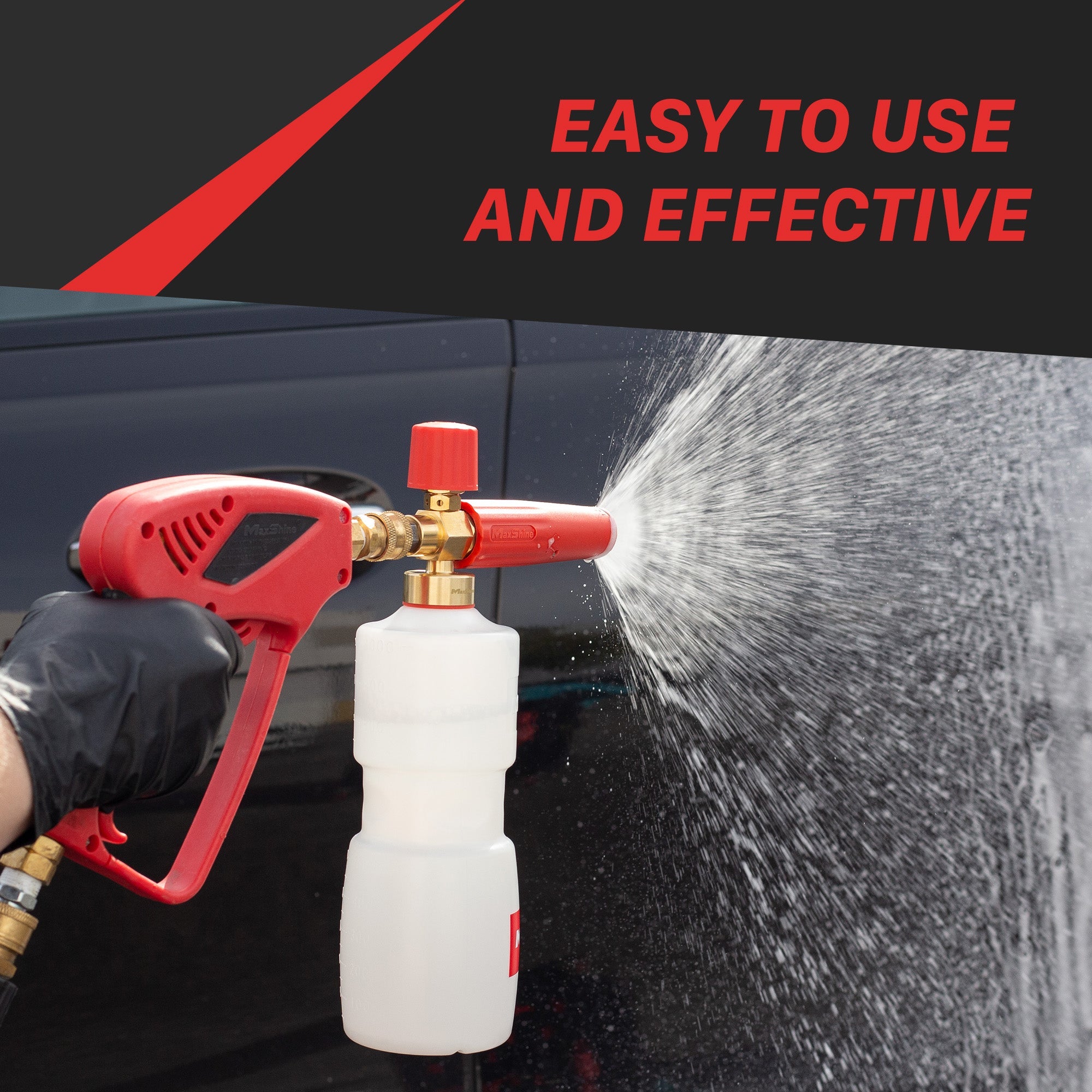 Foam Wash Cannon Thick Cleansing Snow Foam MaxShine Snow Foam Wash Cannon achieves a safe and swirl-free car wash! This top-of-the-line foam cannon dispenses
