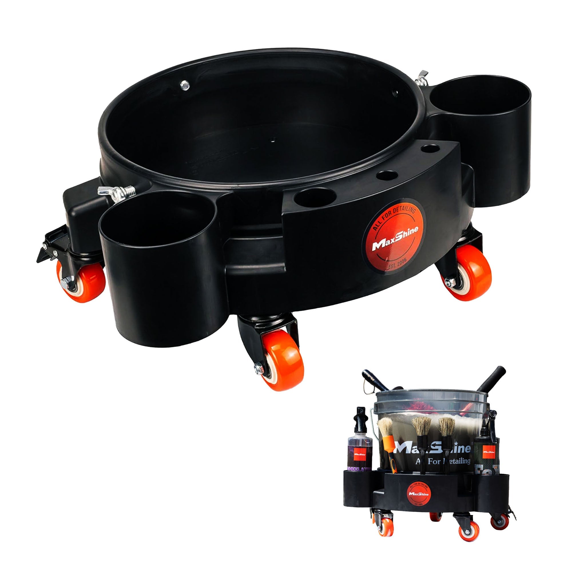 Maxshine Rolling Bucket Dolly - professional detailing cart and storage