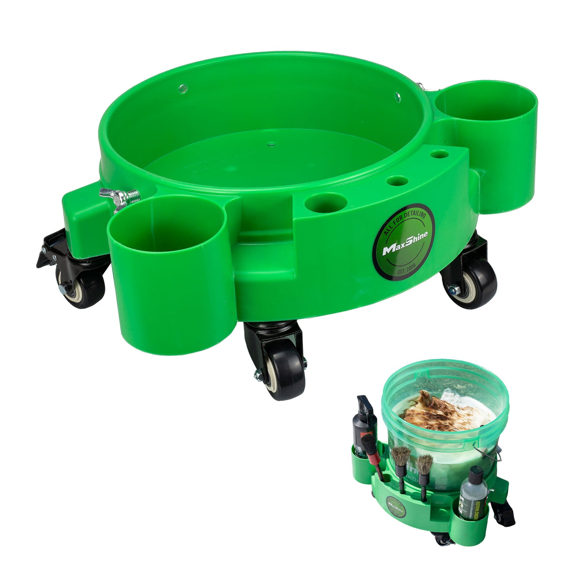 Maxshine Rolling Bucket Dolly product closeup - auto detailing equipment