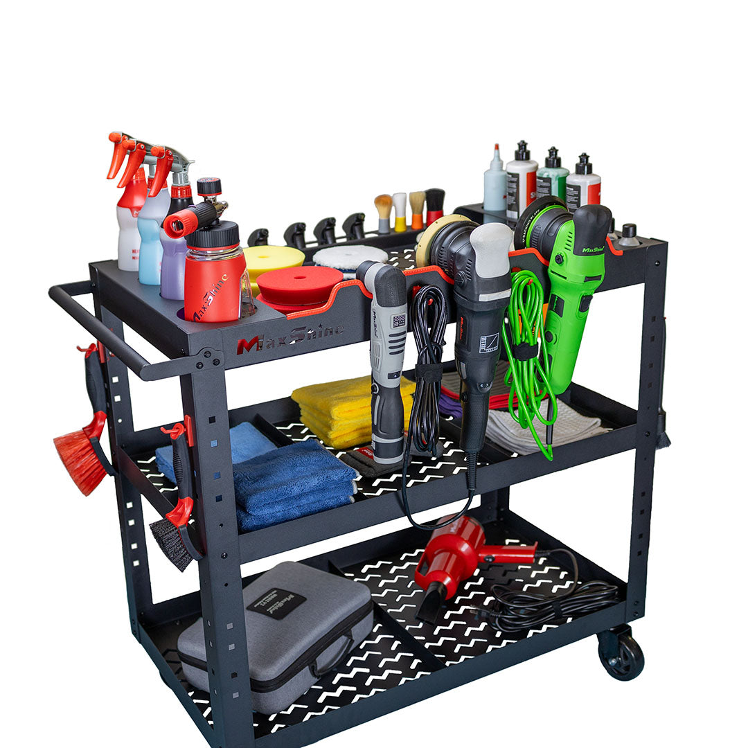 Premium Steel Detailing Rolling Trolley The Premium Steel Detailing Rolling Trolley is your mobile detailing headquarters. Effortlessly maneuver this cart with