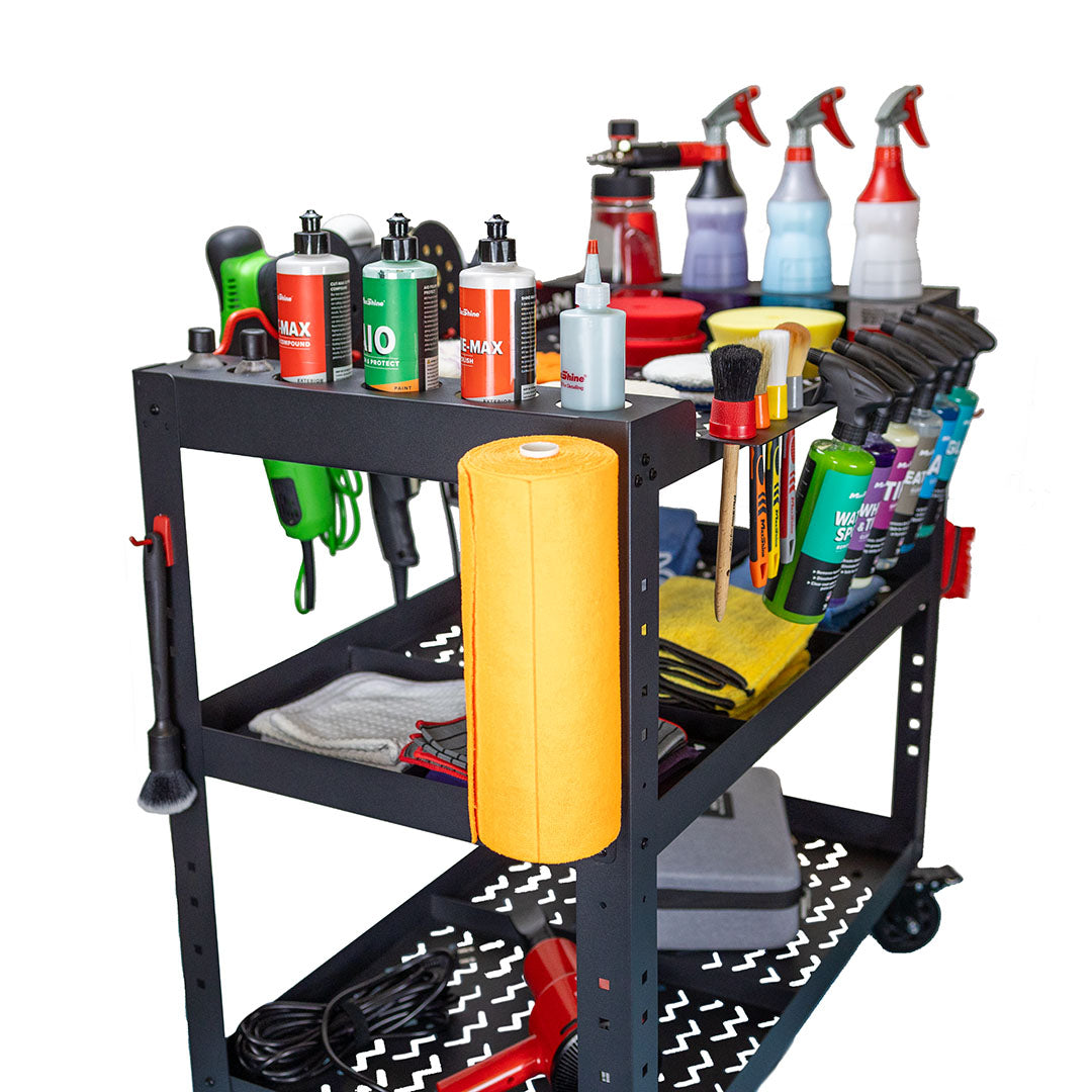 Premium Steel Detailing Rolling Trolley The Premium Steel Detailing Rolling Trolley is your mobile detailing headquarters. Effortlessly maneuver this cart with