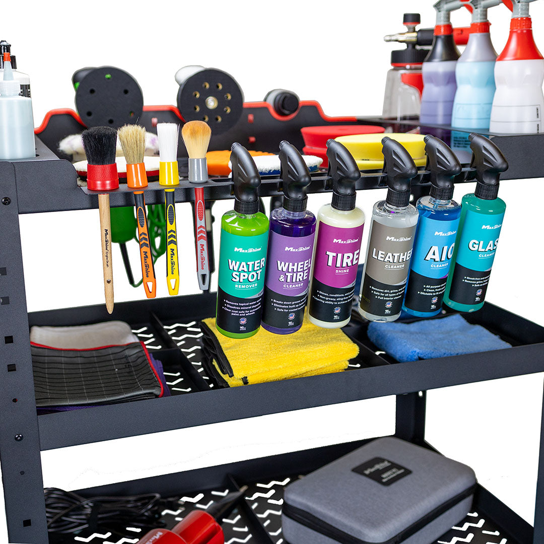 Premium Steel Detailing Rolling Trolley The Premium Steel Detailing Rolling Trolley is your mobile detailing headquarters. Effortlessly maneuver this cart with